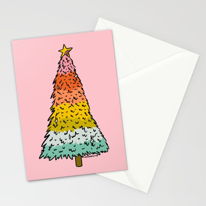 Rainbow Christmas Tree Stationery Card Gallery Image 2