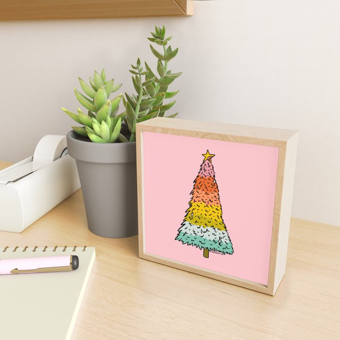 Rainbow Christmas Tree Mini Art Print Gallery Image 2