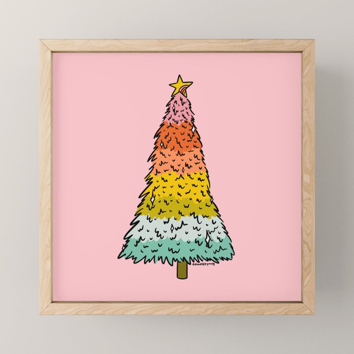 Rainbow Christmas Tree Mini Art Print Gallery Image 1