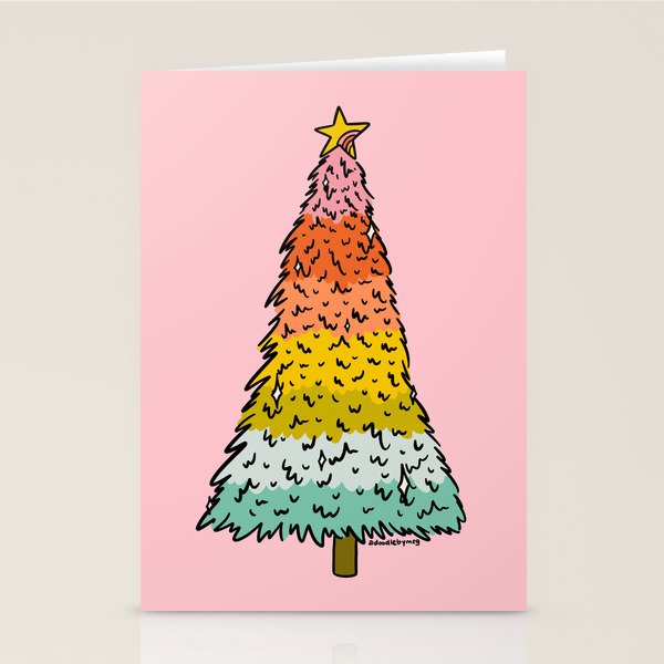 Rainbow Christmas Tree Stationery Card Gallery Image 2