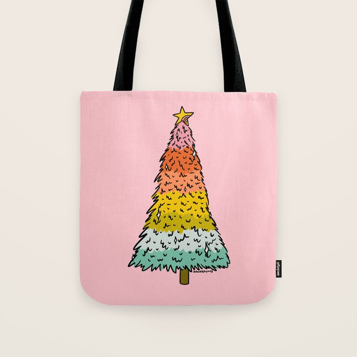Rainbow Christmas Tree Tote Bag Gallery Image 1