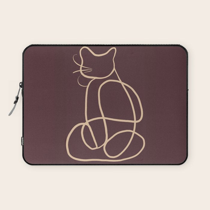 Abstract Line Art Cat 3 Laptop Sleeve Gallery Image 1