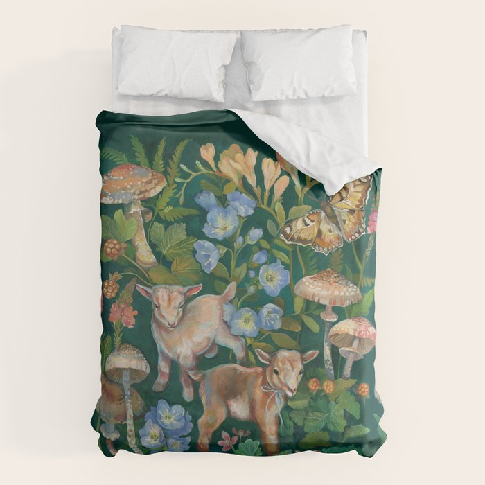 Baby Goat Garden Duvet Cover Gallery Image 1