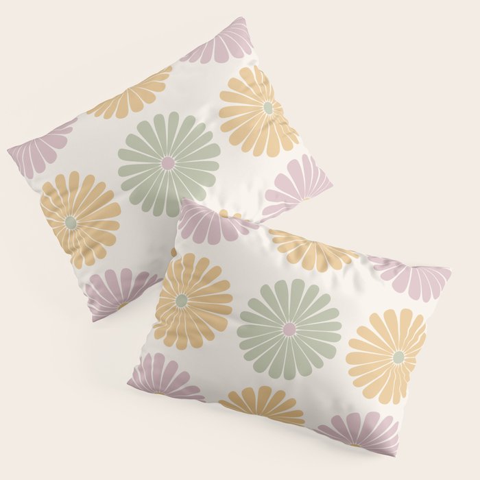 Retro Summer Daisies III Pillow Sham Gallery Image 3