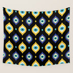 Mystic Evil Eyes on Black Wall Tapestry Gallery Image 4