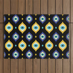 Mystic Evil Eyes on Black Outdoor Rug Gallery Image 1