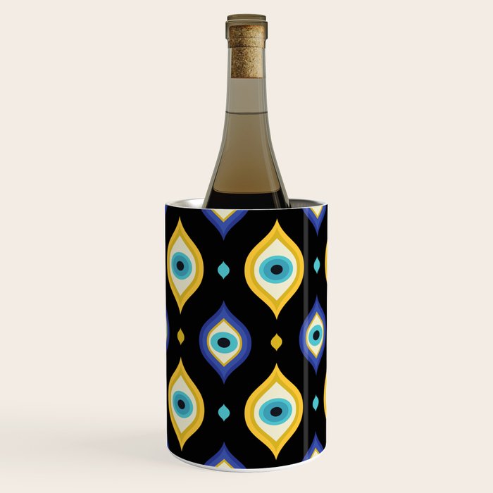 Mystic Evil Eyes on Black Wine Chiller Gallery Image 2
