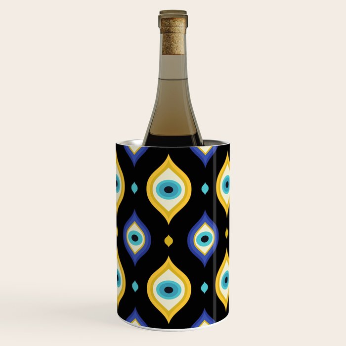 Mystic Evil Eyes on Black Wine Chiller Gallery Image 1