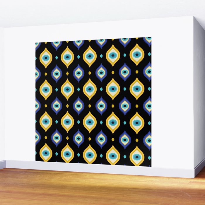 Mystic Evil Eyes on Black Wall Mural Gallery Image 2