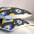 Mystic Evil Eyes on Black Pillow Sham Gallery Image 3