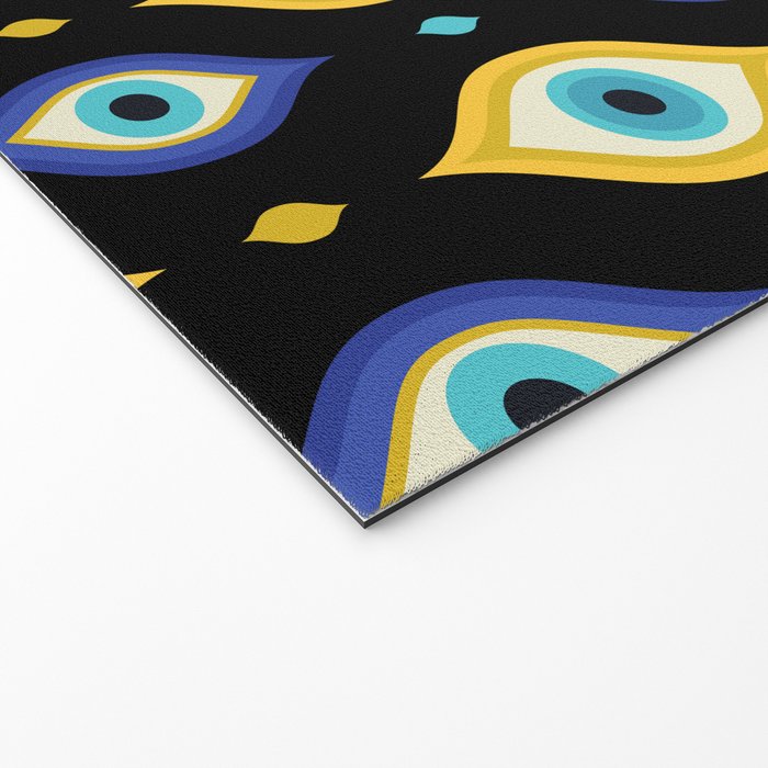 Mystic Evil Eyes on Black Welcome Mat Gallery Image 2