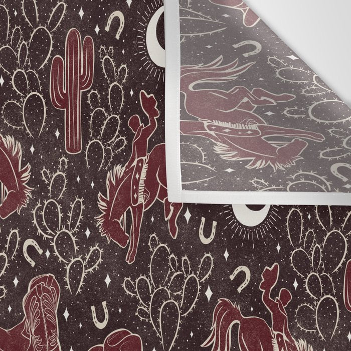 Cowboys and Cacti - manzanita brown Wall Tapestry Gallery Image 3