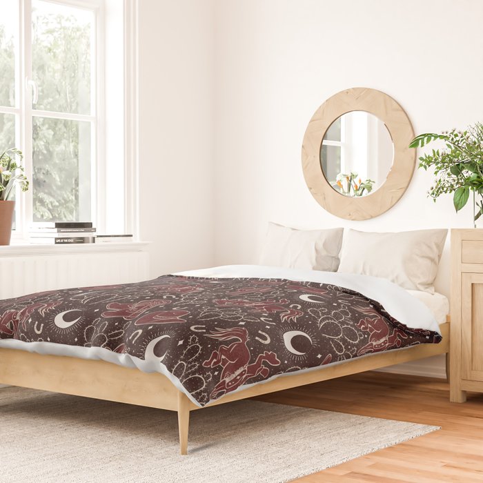 Cowboys and Cacti - manzanita brown Duvet Cover Gallery Image 2