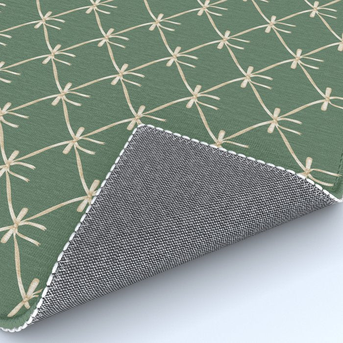 Bows & Ribbons Pattern XXVI Natural Green Rug Gallery Image 4