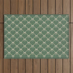 Bows & Ribbons Pattern XXVI Natural Green Outdoor Rug Gallery Image 1