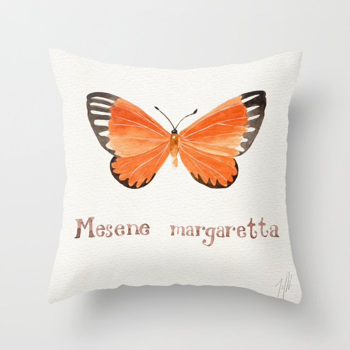 Butterfly - Mesene margaretta Throw Pillow Gallery Image 1