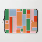 Geometric Modulus Retro Contemporary Pattern Pink Light Blue Orange Green Laptop Sleeve Gallery Image 1