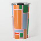 Geometric Modulus Retro Contemporary Pattern Pink Light Blue Orange Green Travel Mug Gallery Image 1