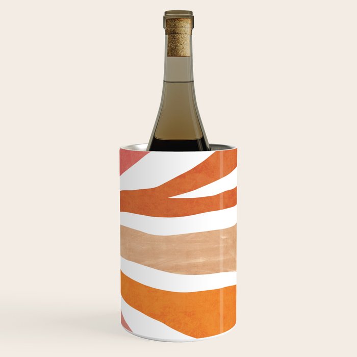 Retro abstract sun in pink, peach, yellow, orange Wine Chiller Gallery Image 3