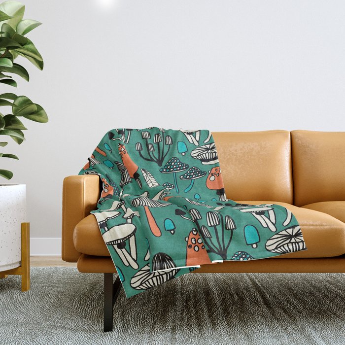 Mushroom Throw Blanket Gallery Image 1