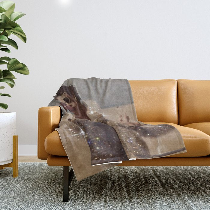 THIRST IN DESERT | collage art by Yana Potter | classic art | old Hollywood style | coat | vintage Throw Blanket Gallery Image 1