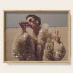 THIRST IN DESERT | collage art by Yana Potter | classic art | old Hollywood style | coat | vintage Serving Tray Gallery Image 1