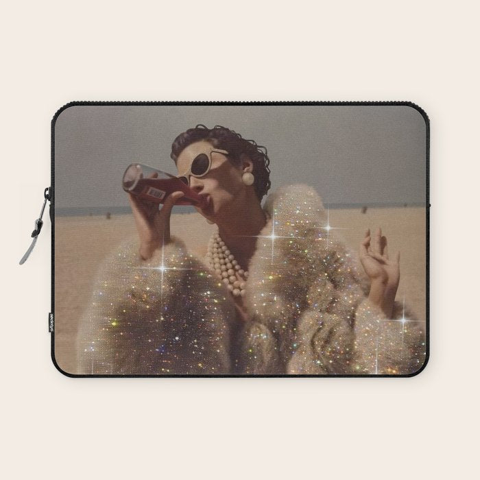 THIRST IN DESERT | collage art by Yana Potter | classic art | old Hollywood style | coat | vintage Laptop Sleeve Gallery Image 1