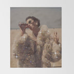 THIRST IN DESERT | collage art by Yana Potter | classic art | old Hollywood style | coat | vintage Throw Blanket Gallery Image 2