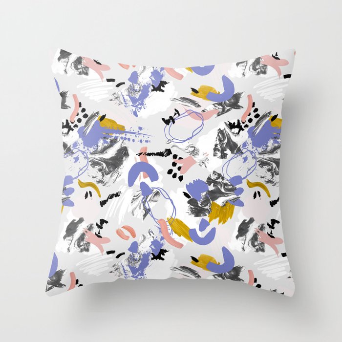 Abstract brush strokes splashes Throw Pillow Gallery Image 6