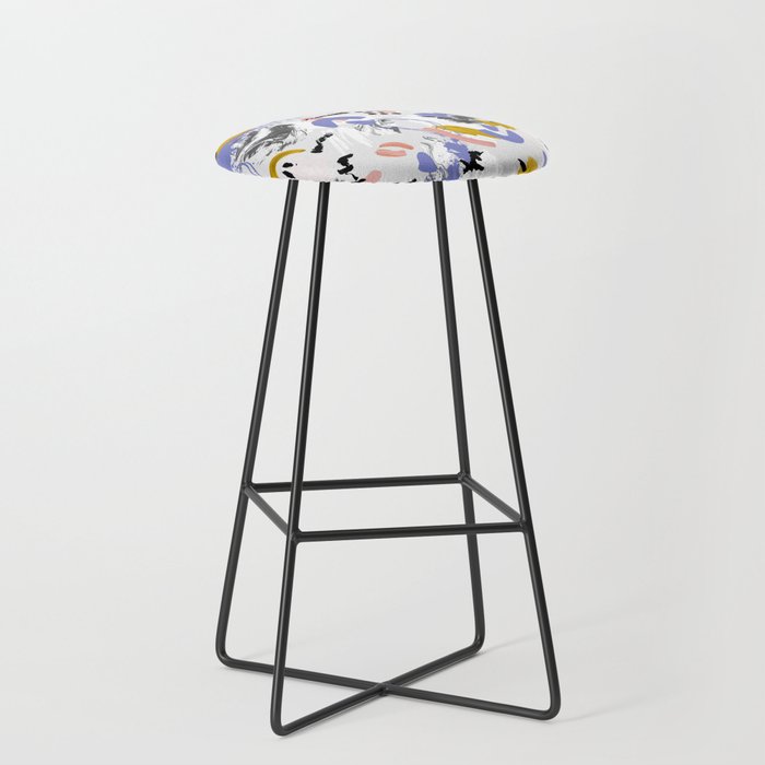 Abstract brush strokes splashes Stool Gallery Image 1