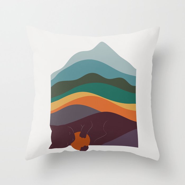 Cat Landscape 8 Throw Pillow Gallery Image 6