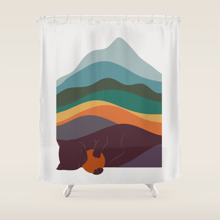 Cat Landscape 8 Shower Curtain Gallery Image 1