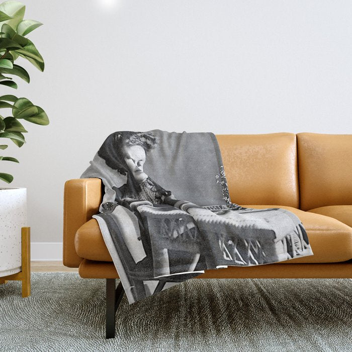 Portrait of Doctor Maria Montessori (1870-1952) Throw Blanket Gallery Image 1