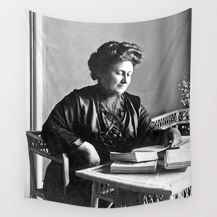 Portrait of Doctor Maria Montessori (1870-1952) Wall Tapestry Gallery Image 1