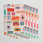 Retro Christmas Gift pattern with Season's Greetings Wrapping Paper Gallery Image 3