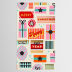 Retro Christmas Gift pattern with Season's Greetings Tablecloth Gallery Image 2