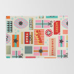 Retro Christmas Gift pattern with Season's Greetings Rug Gallery Image 2