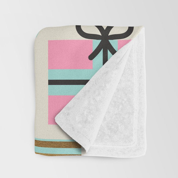 Retro Christmas Gift pattern with Season's Greetings Throw Blanket Gallery Image 3