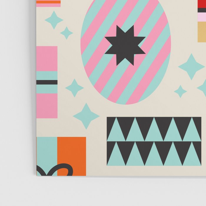 Retro Christmas Gift pattern with Season's Greetings Poster Gallery Image 3