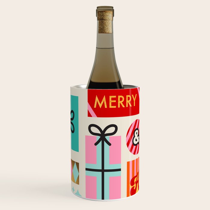 Retro Christmas Gift pattern with Season's Greetings Wine Chiller Gallery Image 2