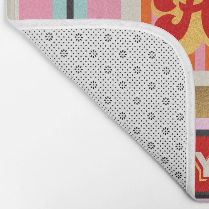 Retro Christmas Gift pattern with Season's Greetings Bath Mat Gallery Image 2