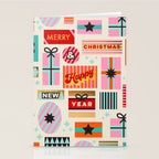 Retro Christmas Gift pattern with Season's Greetings Stationery Card Gallery Image 2