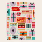 Retro Christmas Gift pattern with Season's Greetings Poster Gallery Image 4