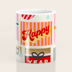 Retro Christmas Gift pattern with Season's Greetings Coffee Mug Gallery Image 4