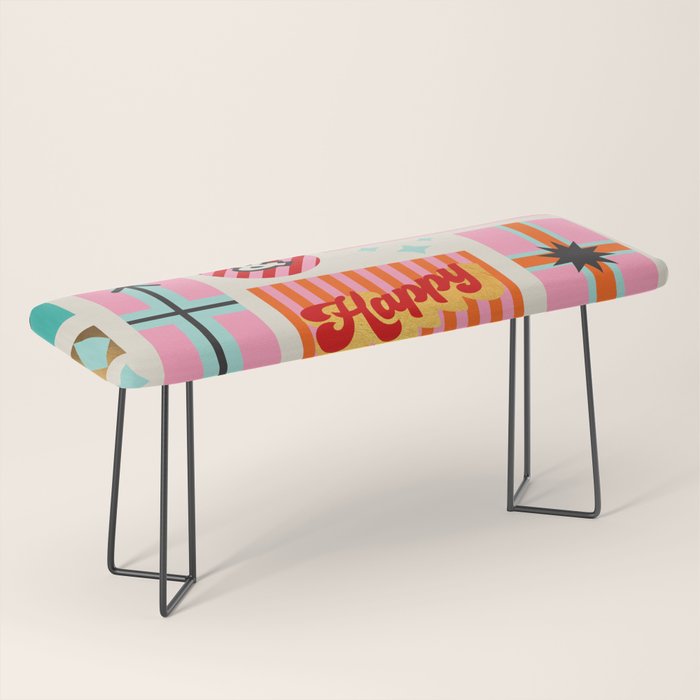 Retro Christmas Gift pattern with Season's Greetings Bench Gallery Image 1