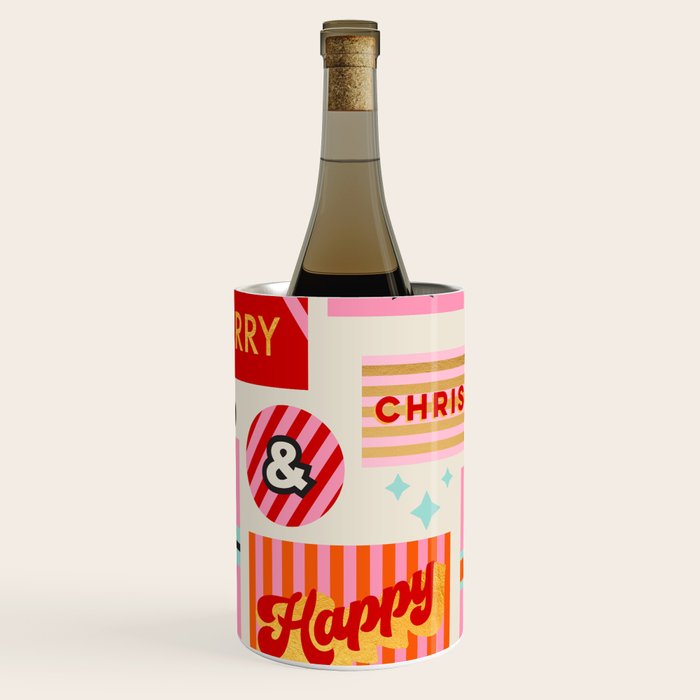 Retro Christmas Gift pattern with Season's Greetings Wine Chiller Gallery Image 1