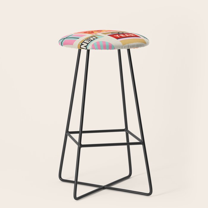 Retro Christmas Gift pattern with Season's Greetings Stool Gallery Image 1