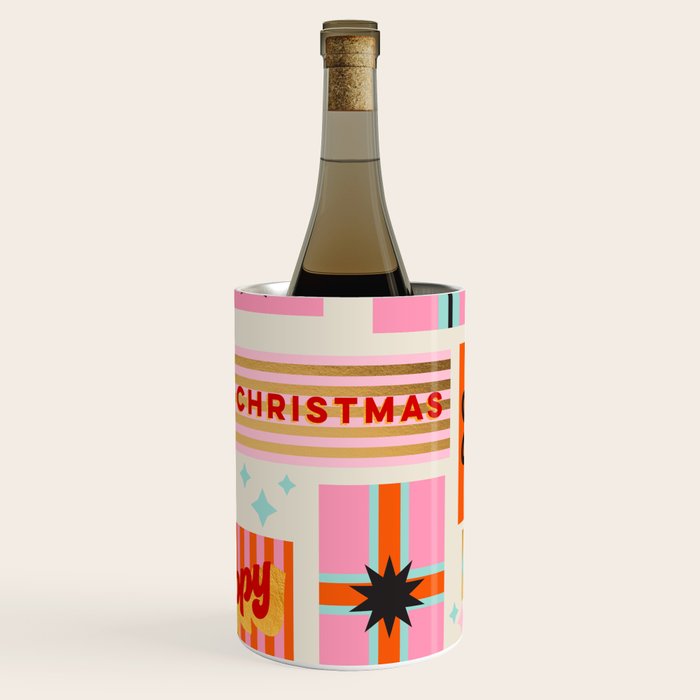 Retro Christmas Gift pattern with Season's Greetings Wine Chiller Gallery Image 3