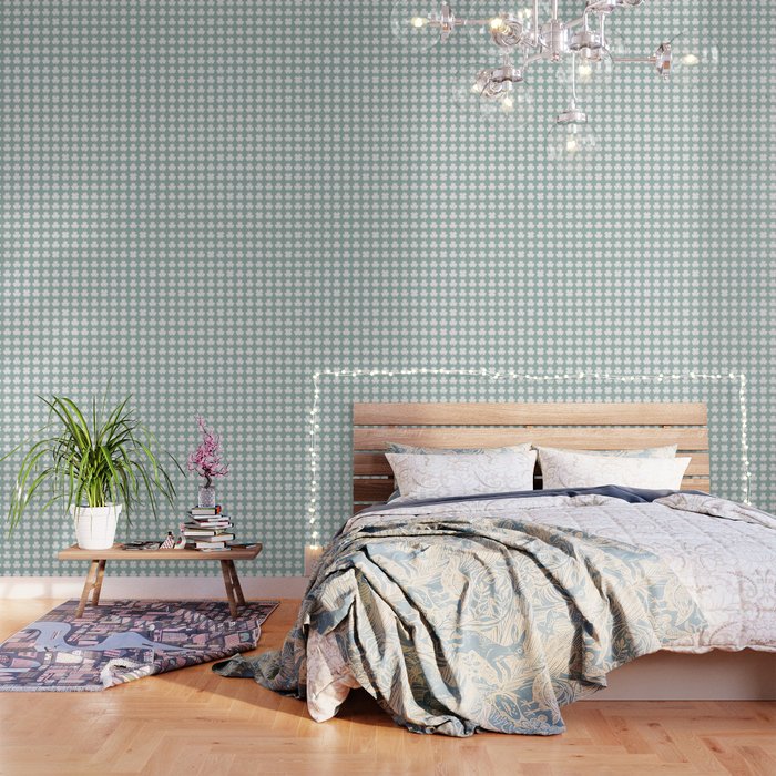 Clovers XXXI Sage Green Botanical Pattern Wallpaper Gallery Image 3