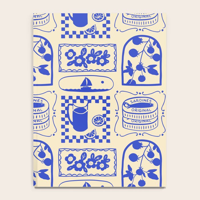 Blue summer vacation patchwork art pattern Notebook Gallery Image 4